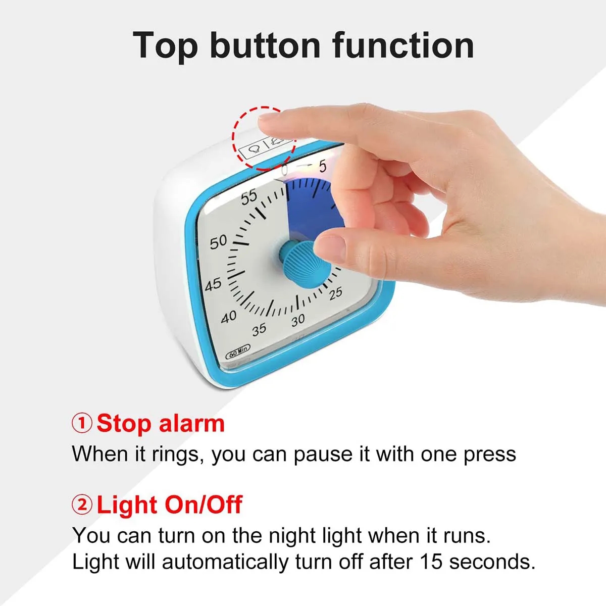 60-Minute Countdown Visual Silent Timer with Night Light 6
