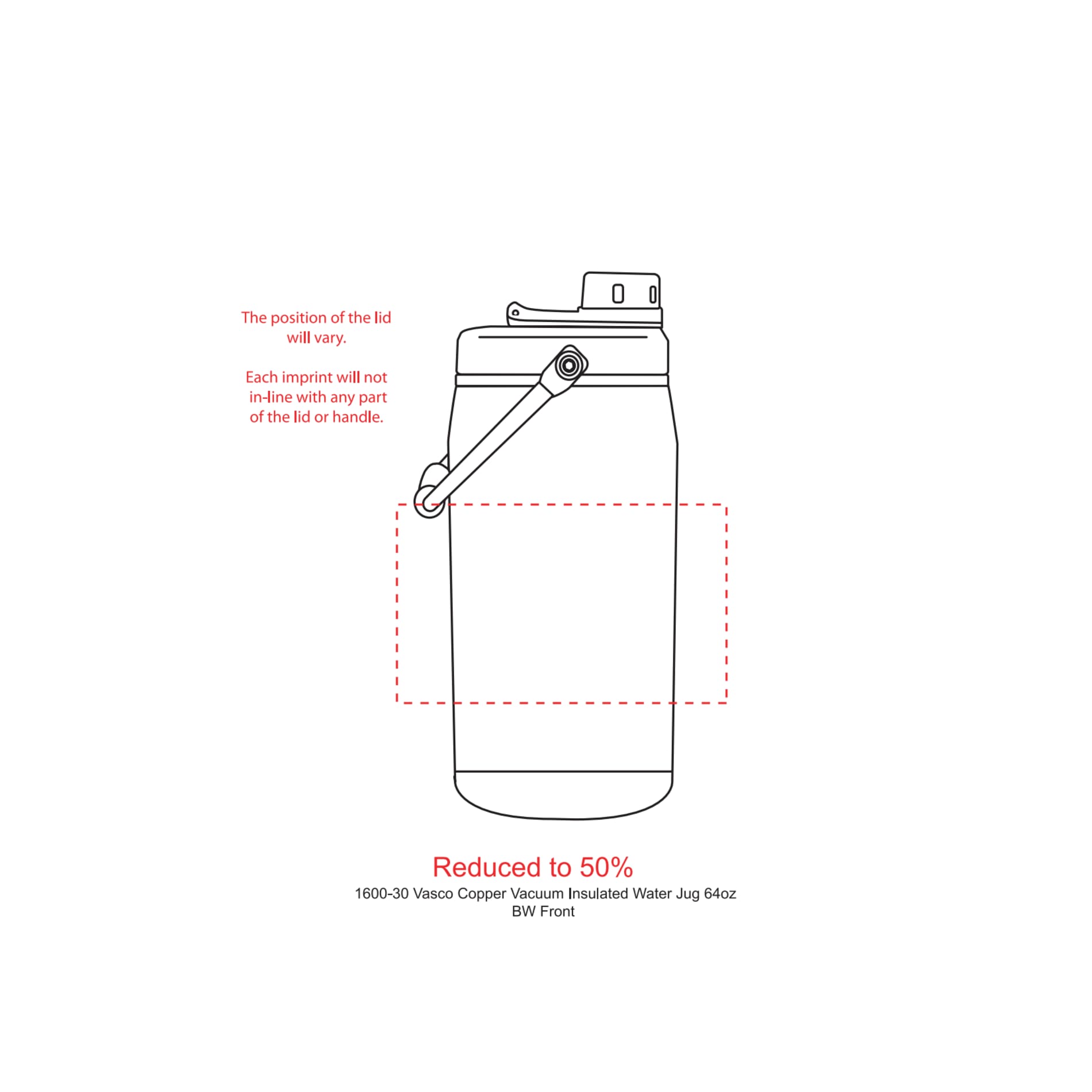 Vasco Copper Vacuum Insulated Water Jug 64oz 28