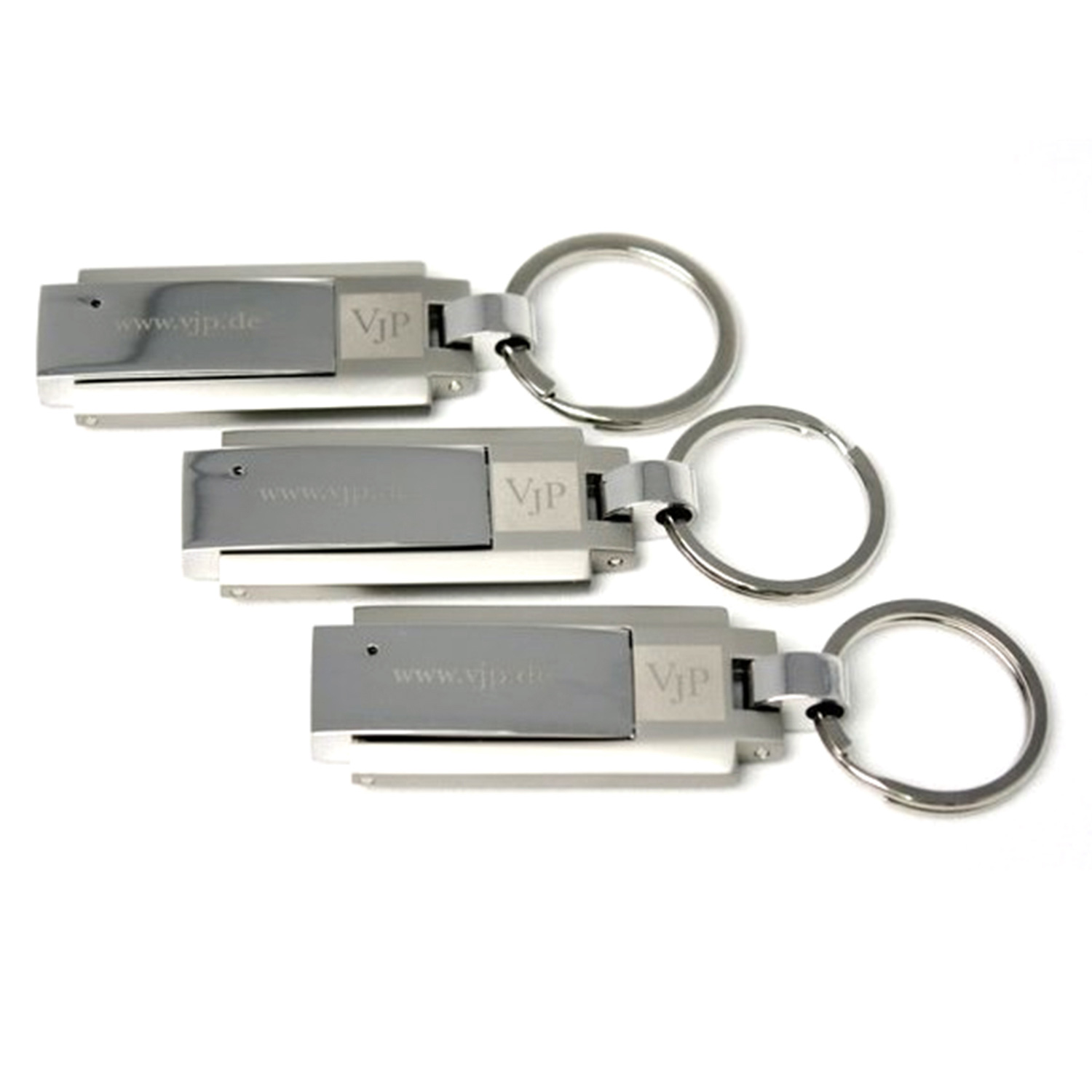 Chrome Steel with Keyring USB 2.0 8