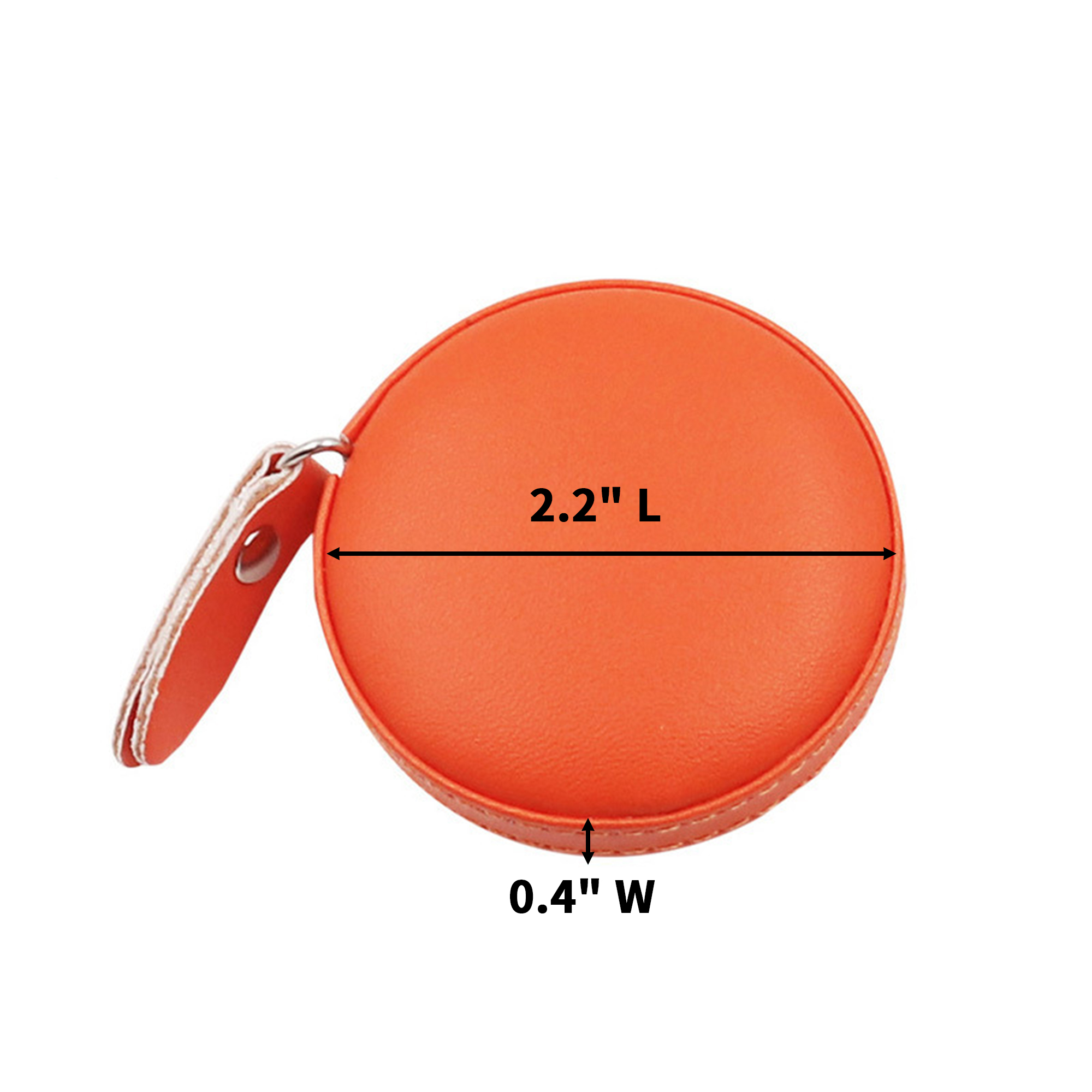 PU Leather Round Tape Measure Five Foot Length 2.2" Length x 0.4" Width 5