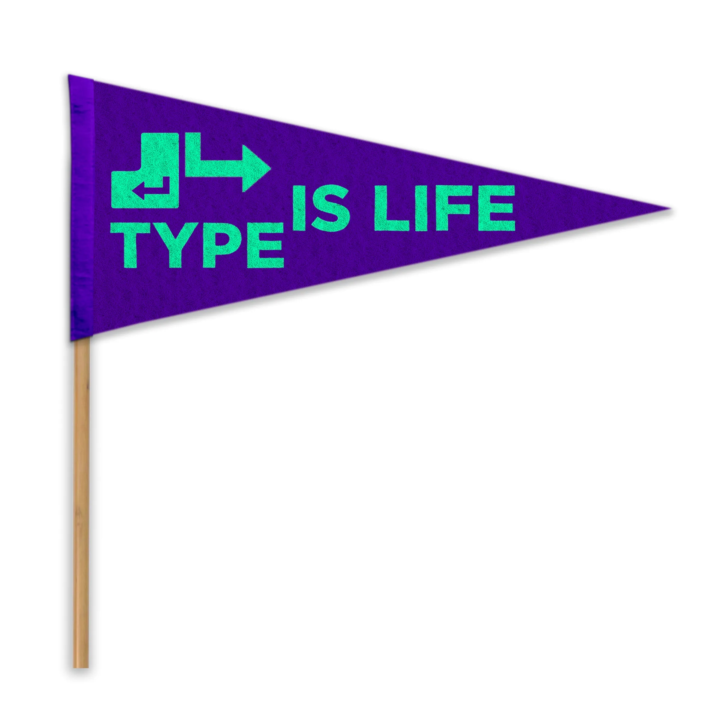 Wool Felt Pennant with Wood Pole - Heat Transfer 3