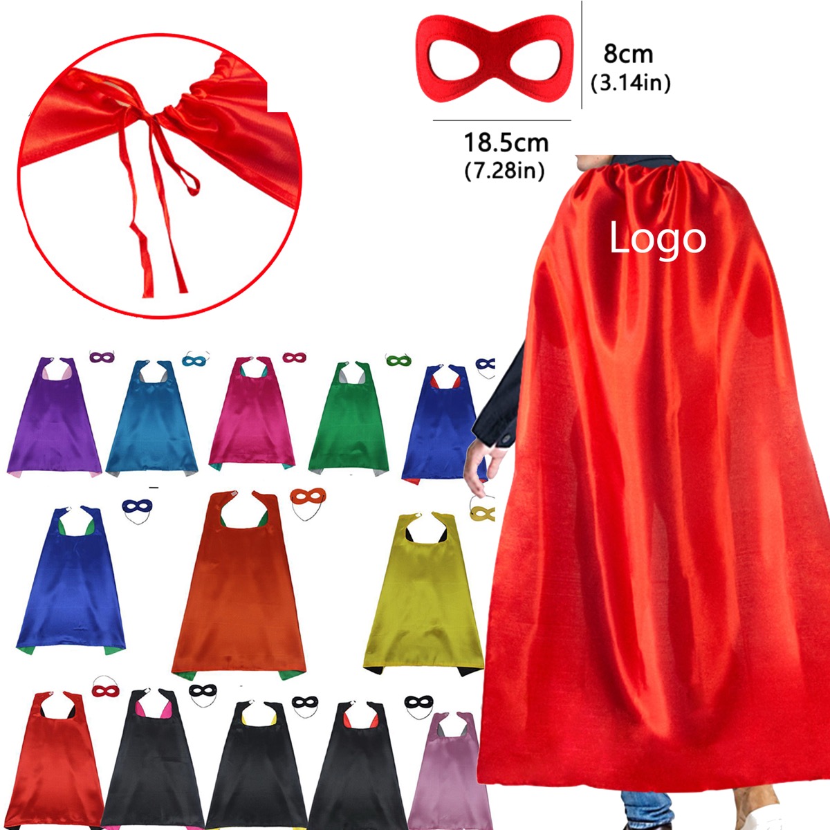 Hero Capes and Masks Dress Up Masquerade Party Cloak 3