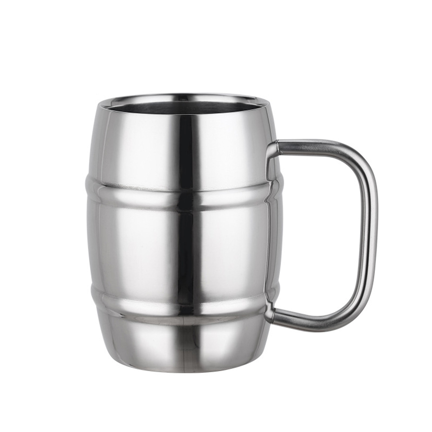 Barrel Design Double Wall Steel Beer Desk Mug 4