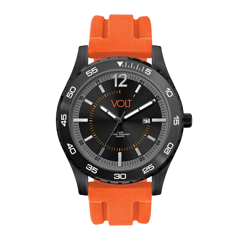 WC4106 42MM METAL BLACK CASE, 3 HAND MVMT, DTE DISPLAY, BLACK DIAL, BLACK BEZEL, SILICONE STRAP, FLAT MINER