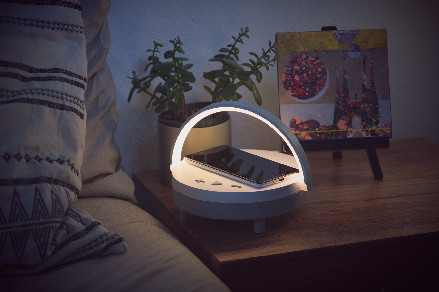 Archway Wireless Speaker with 5W Wireless Charger + Touch Light 7