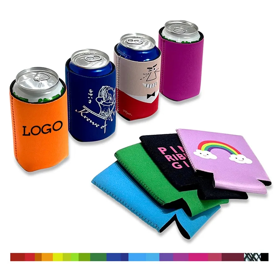 Collapsible Neoprene Can Cooler Holder, custom koozie with logo imprint 5