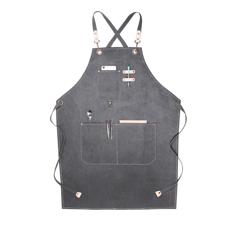 Canvas Adjustable Apron With Pockets 5