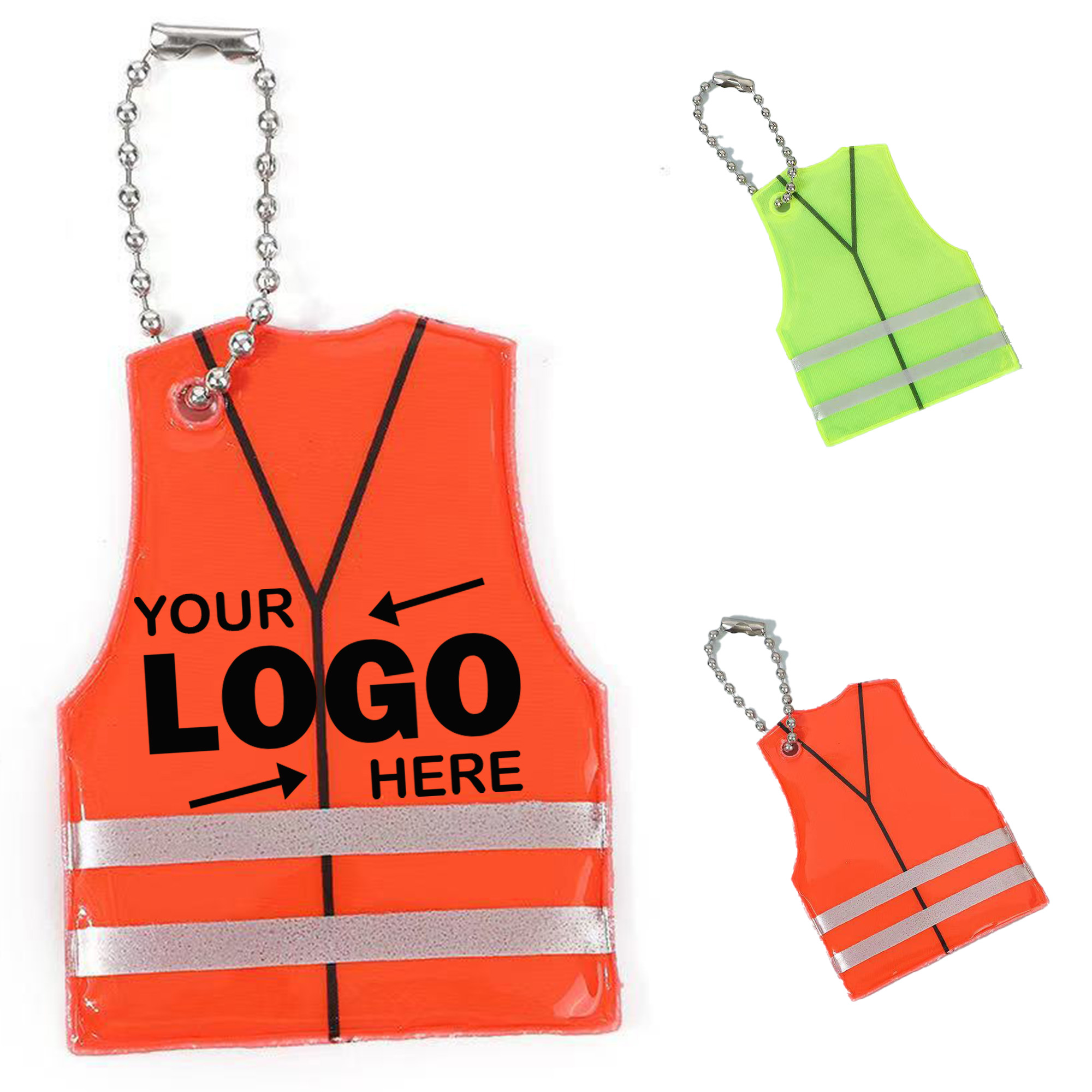 Mini PVC Reflective Vest Keychain For Safety 2