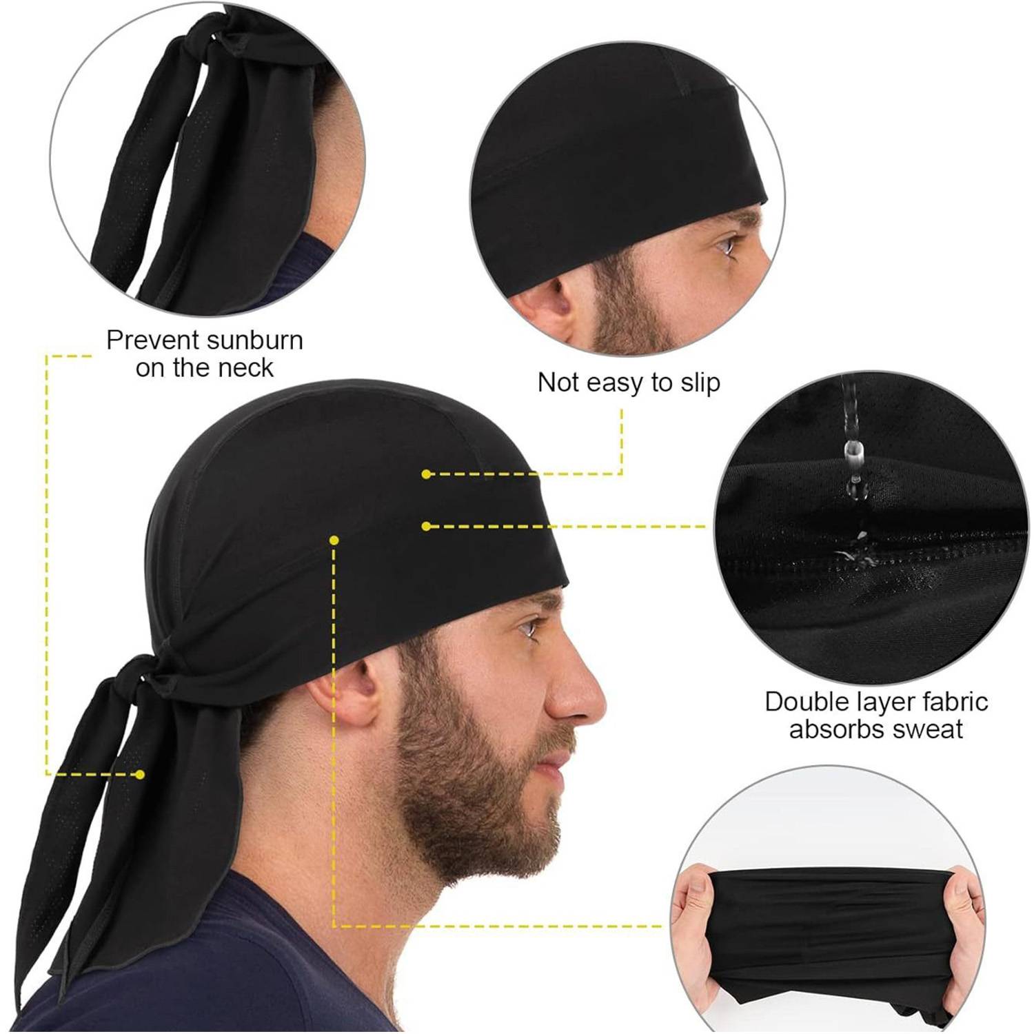 Polyester Moisture-Wicking Quick-Dry Cooling Headband 20
