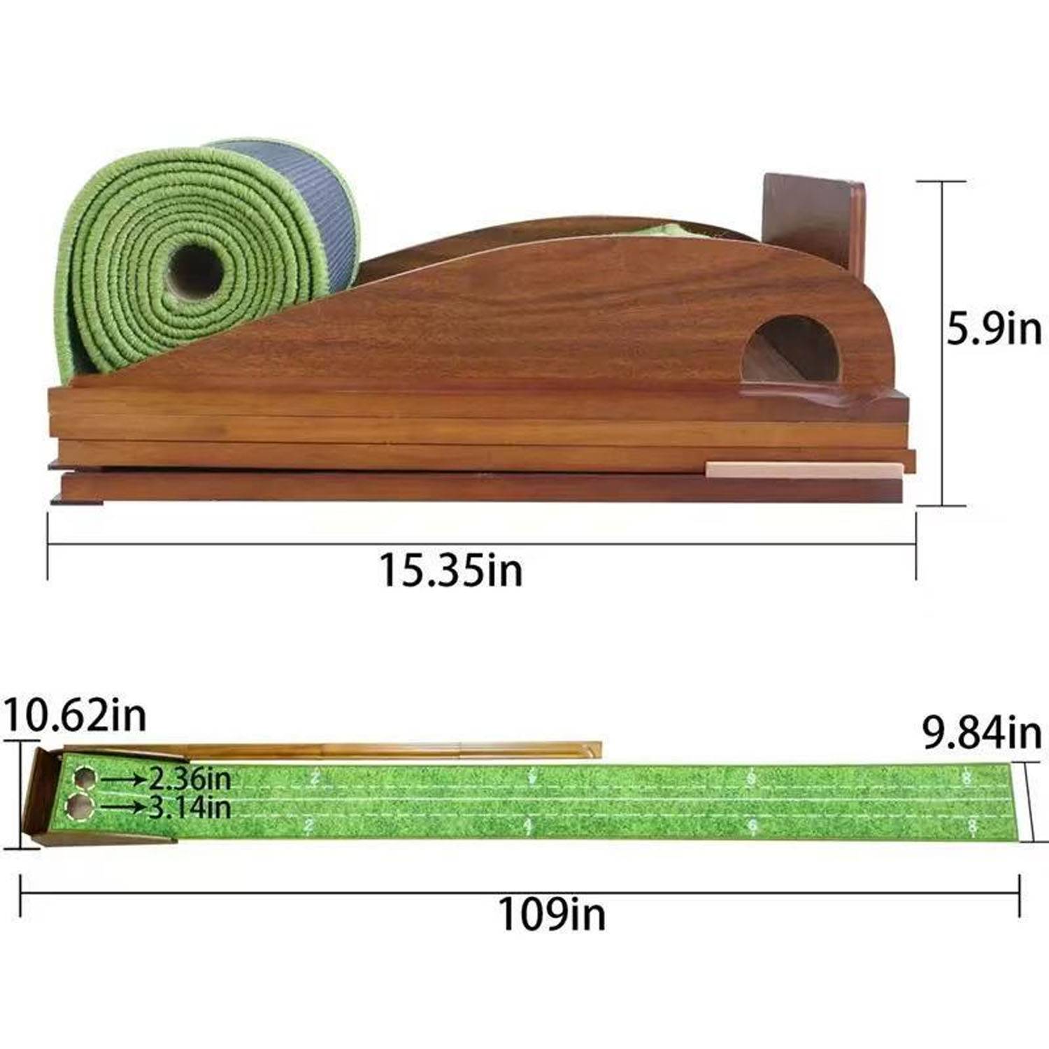 Golf Putting Practice Dual-Hole Ball Return Mat 5