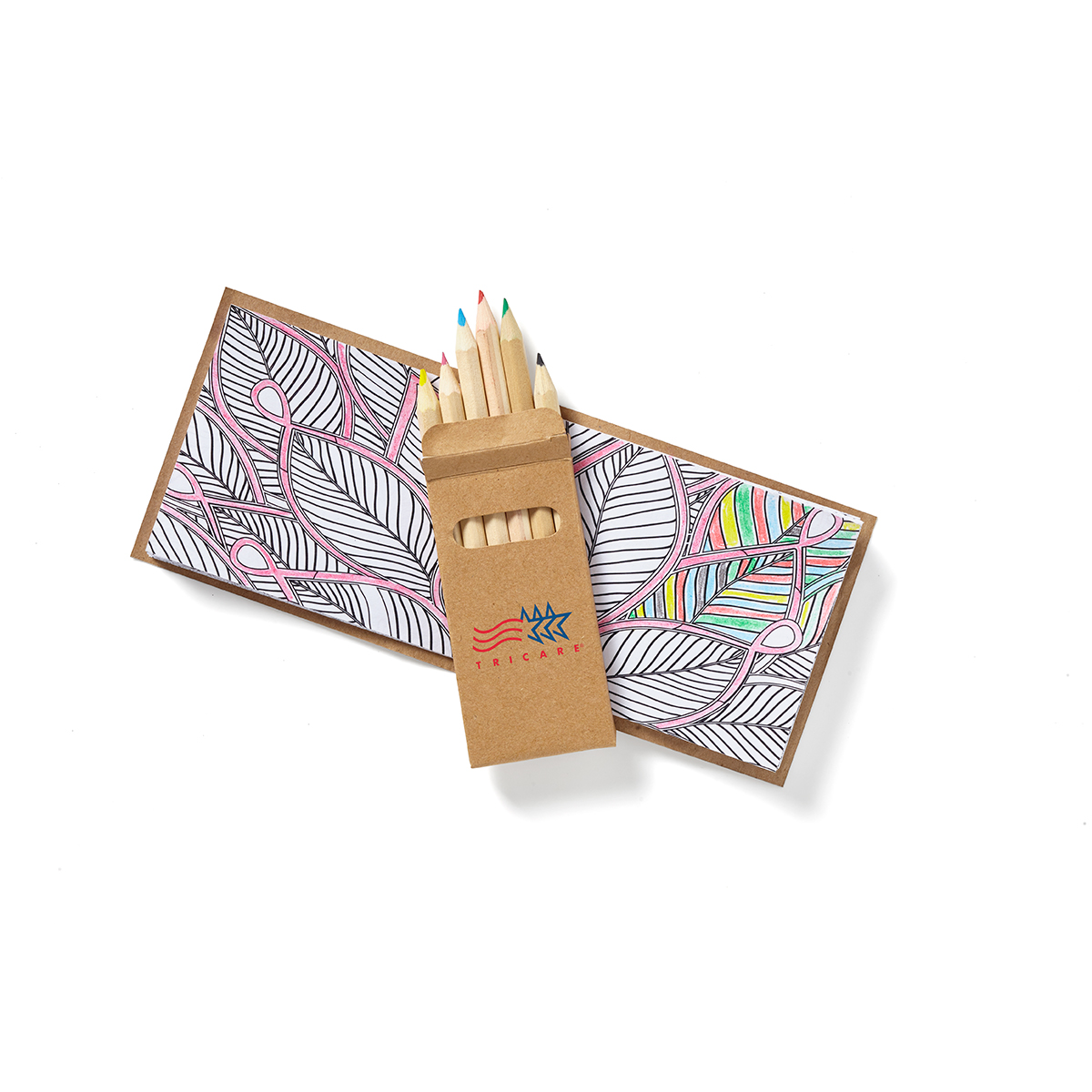 Awareness Ribbon Adult Coloring Book & 6-Color Pencil Set To-Go 3