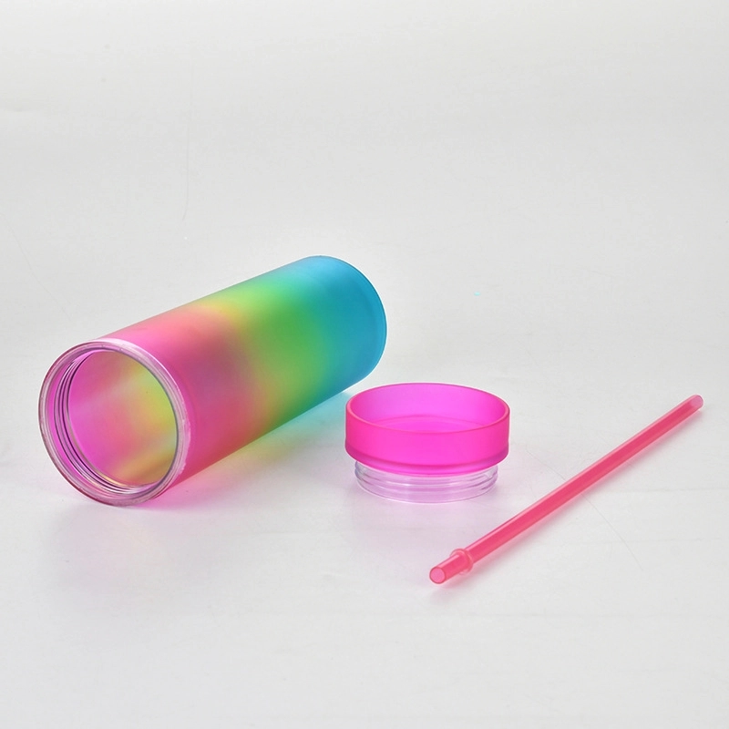 Custom Rainbow Color AS Plastic Material  Straw Tumbler 4