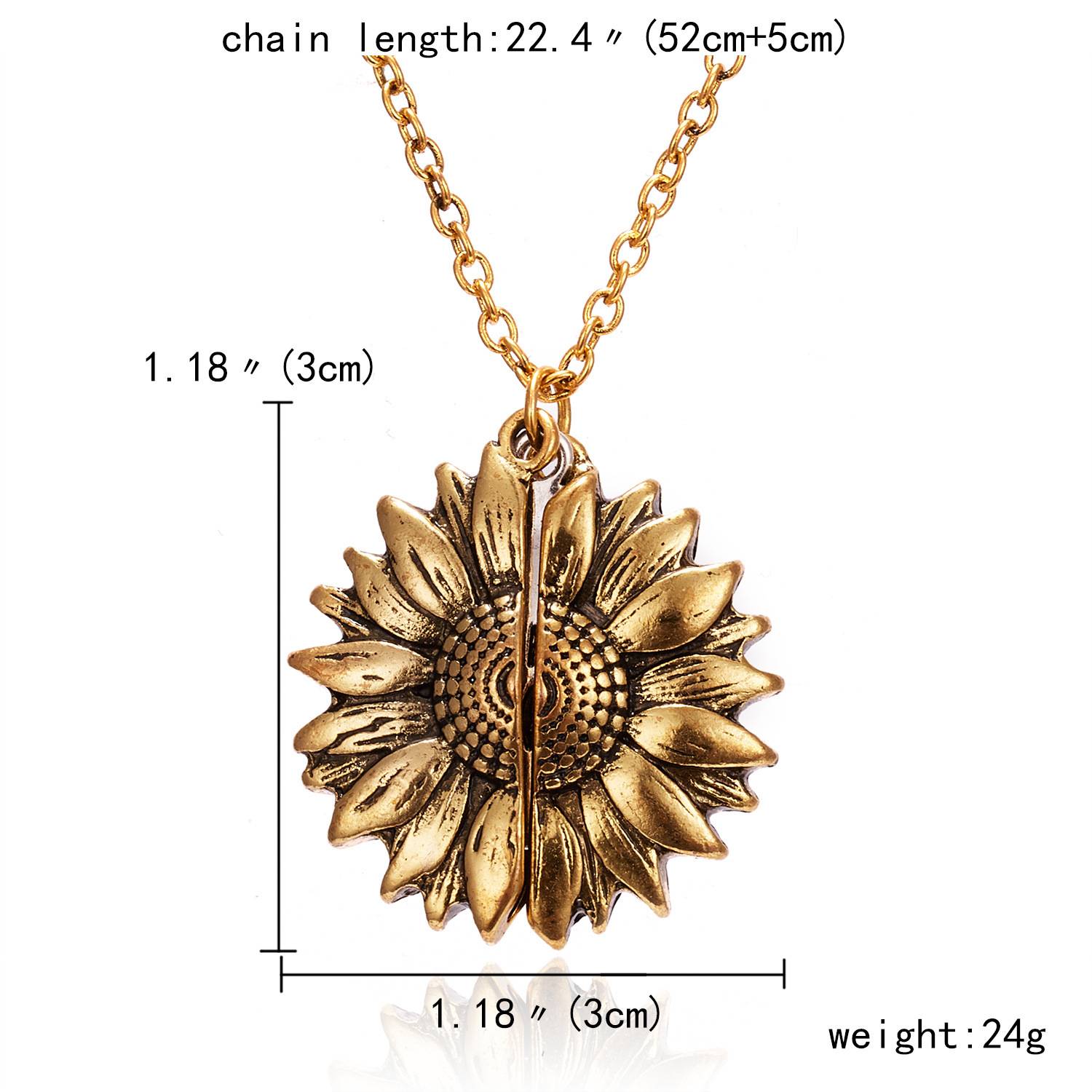 Openable sunflower necklace 2