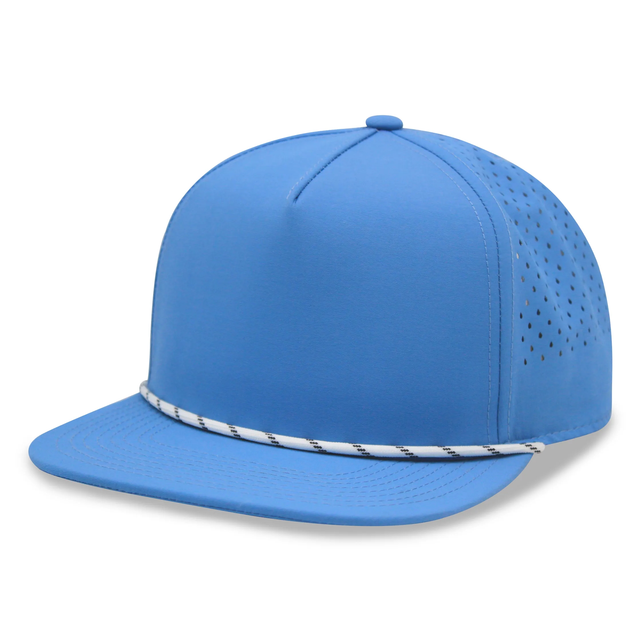 5 Panel Water Proof Nylon Hat w/Laser Cut Mesh Back