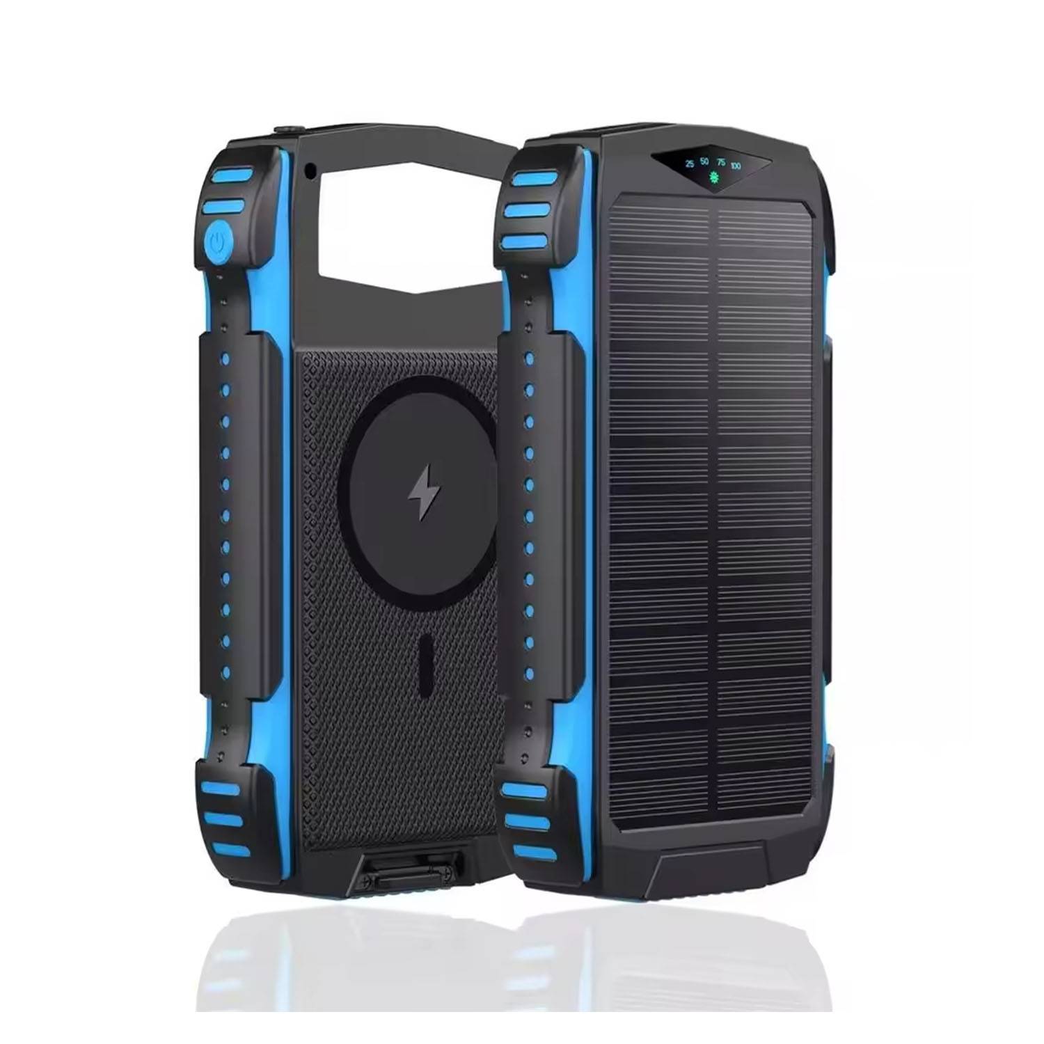 10000mAh Wireless Solar Power Bank W/ Flashlight 5