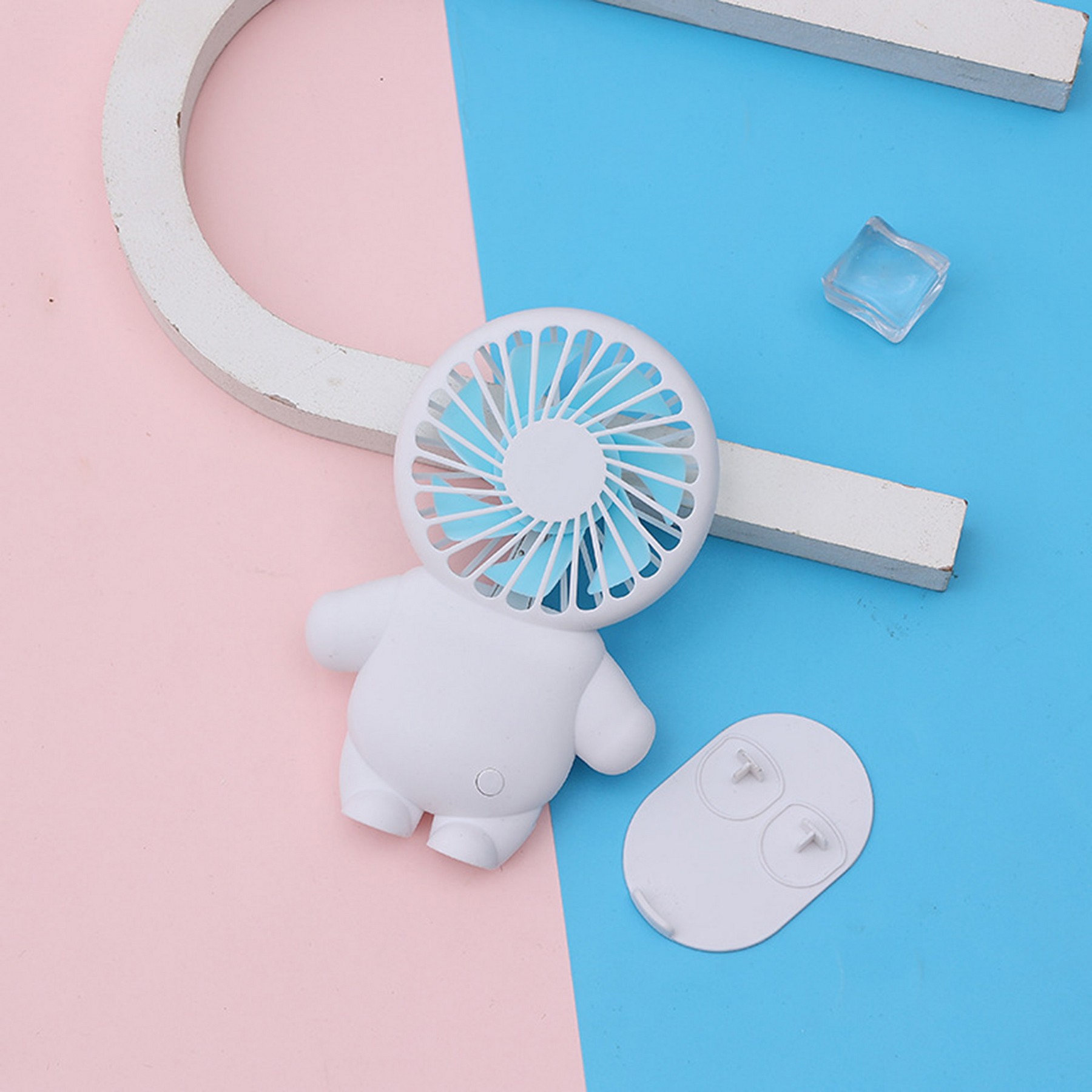 2-In-1 Astronaut Rechargeable Handheld Fan W/Phone Stand 2