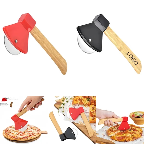Axe-Style Pizza Cutter with Bamboo Handle 8