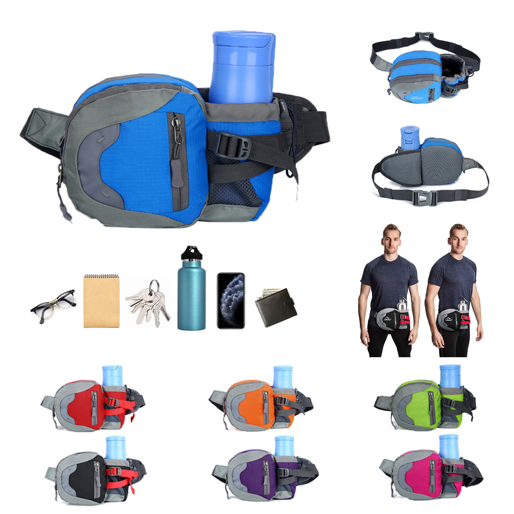 Fanny Pack with Water Bottle Holder 1