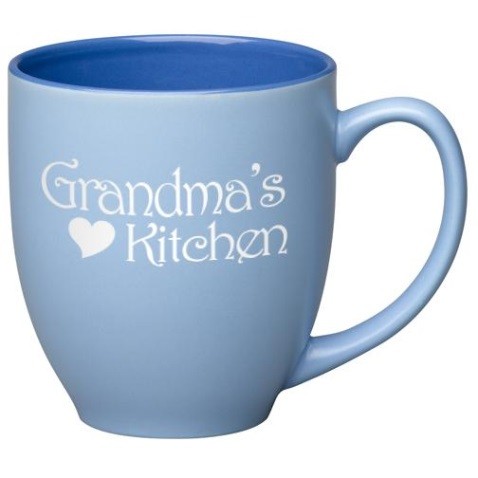 16 oz Blue In / Matte Blue Out Two Tone Pastel Bistro Mug