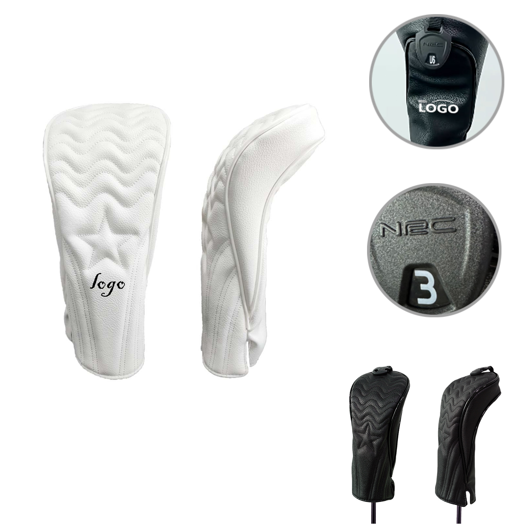 MOQ50 Adjustable Numbered Golf Club Covers 1