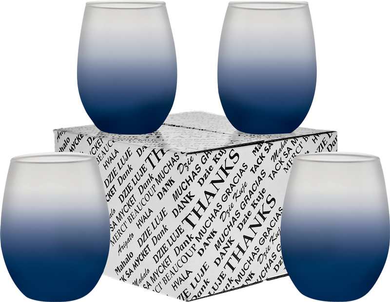 15 oz. Stemless Wine Glass Thank You Set 30