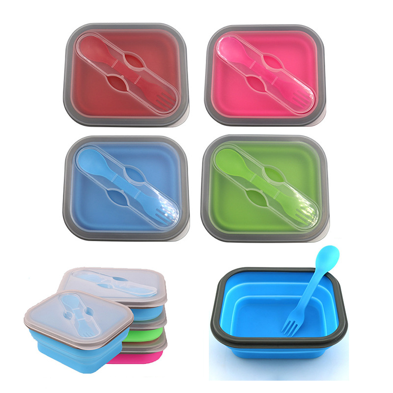 Collapsible Food Container w/utensil 1