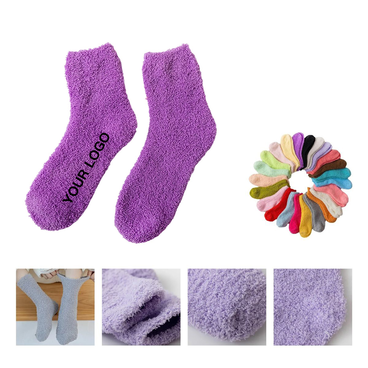 Soft Microfiber Socks for Gift or Home Use 16