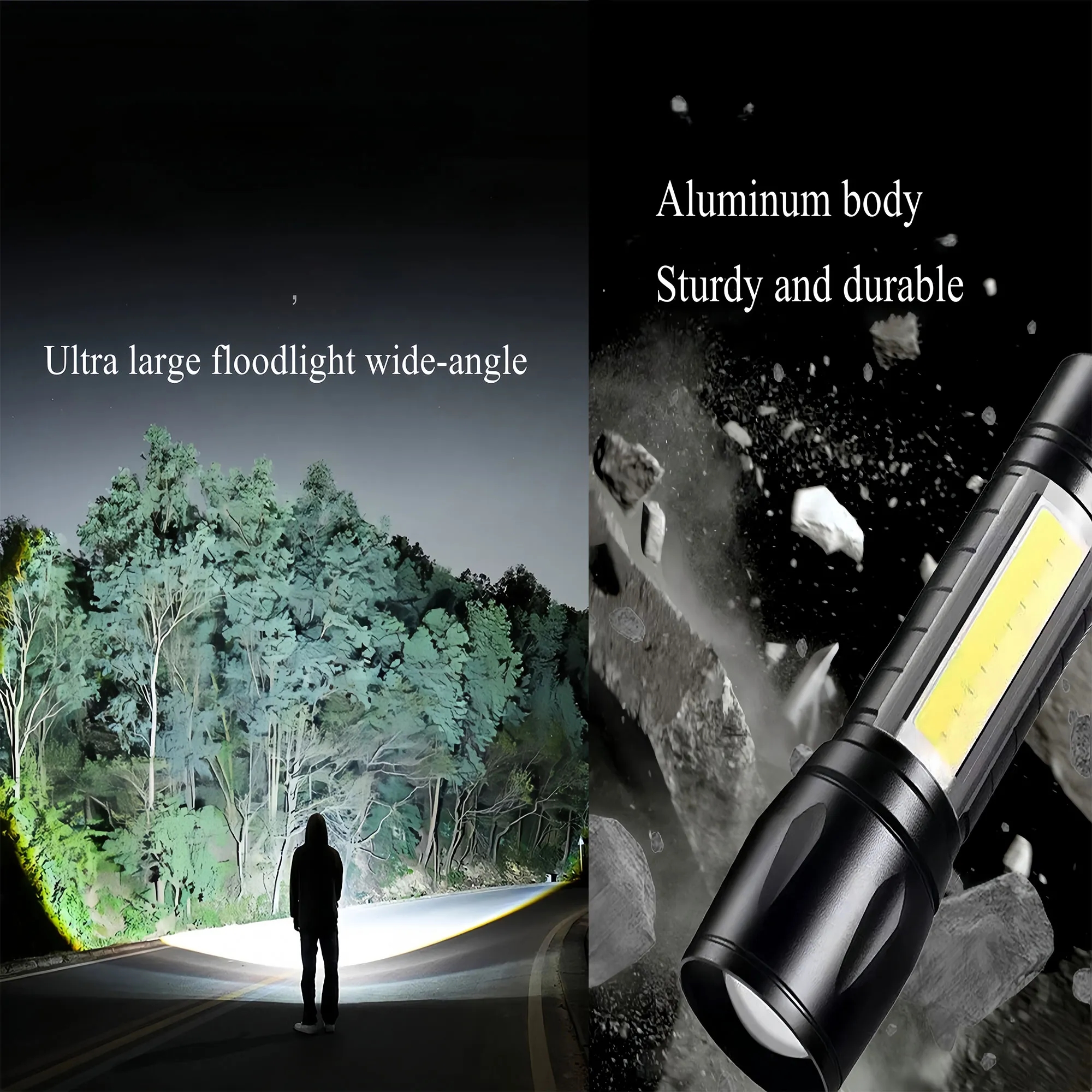 Premium Zoomable Flashlight With 5 Modes Aluminum Body 5