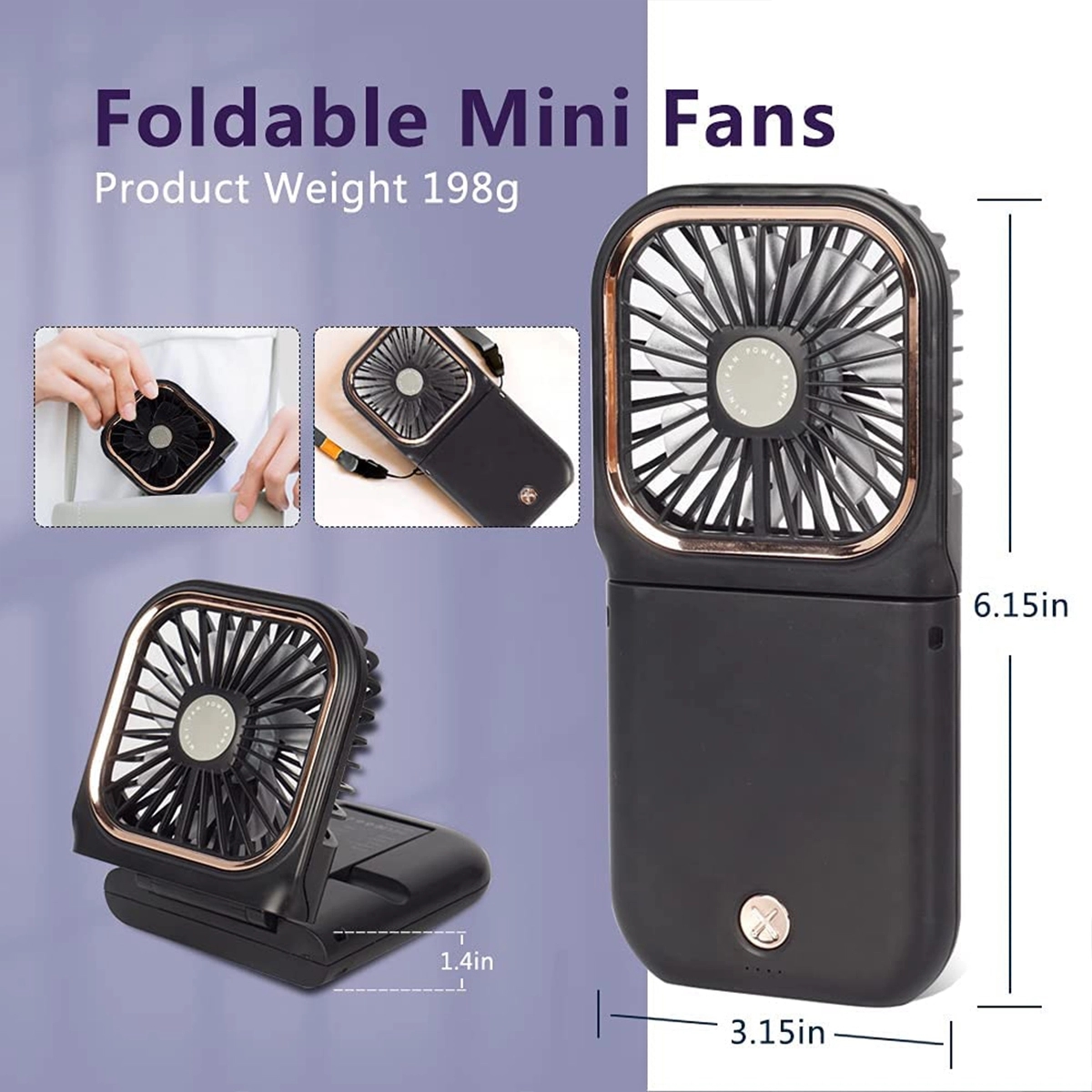 5 In 1 Foldable Mini Fan 3