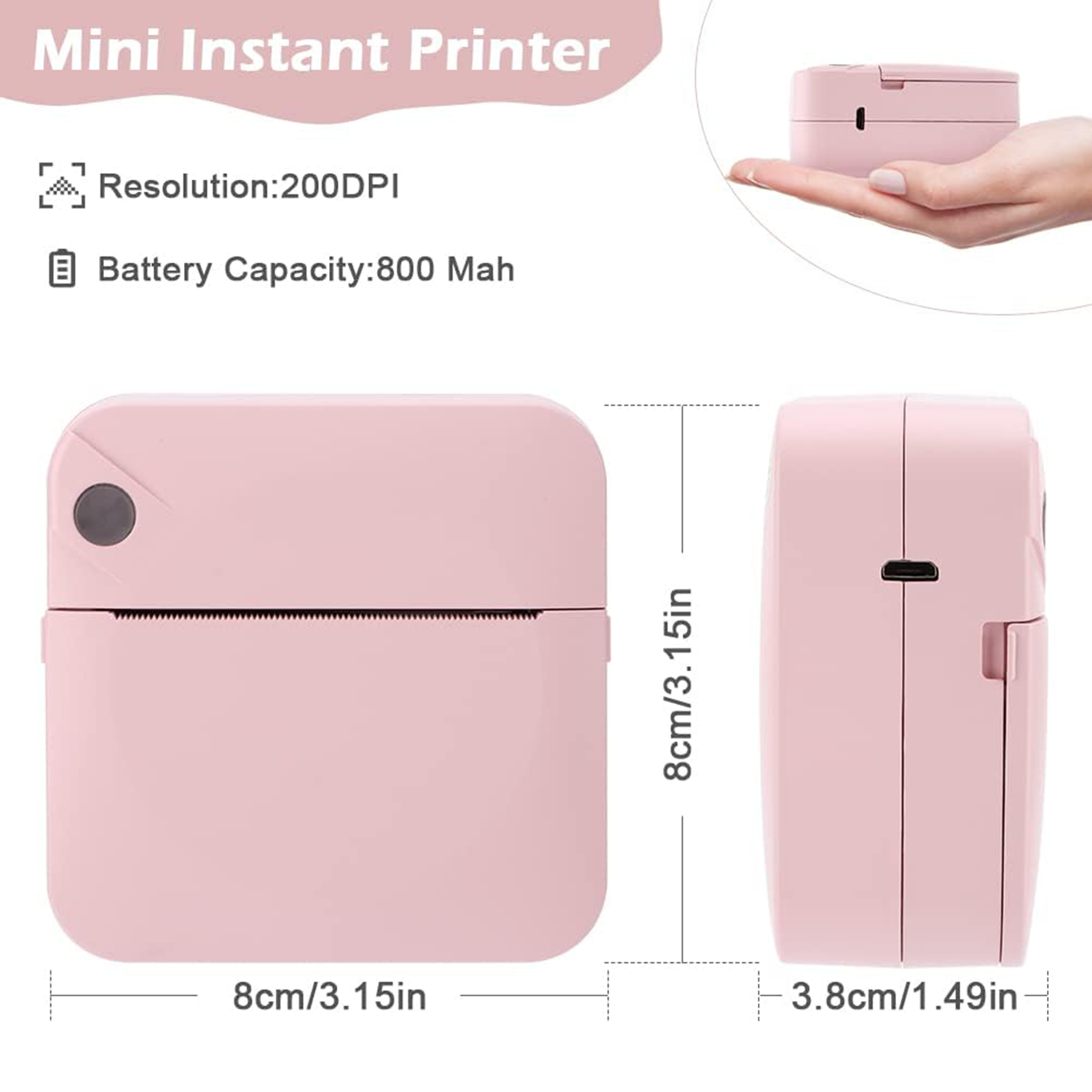 Bluetooth Pocket Thermal Mini Printer 3