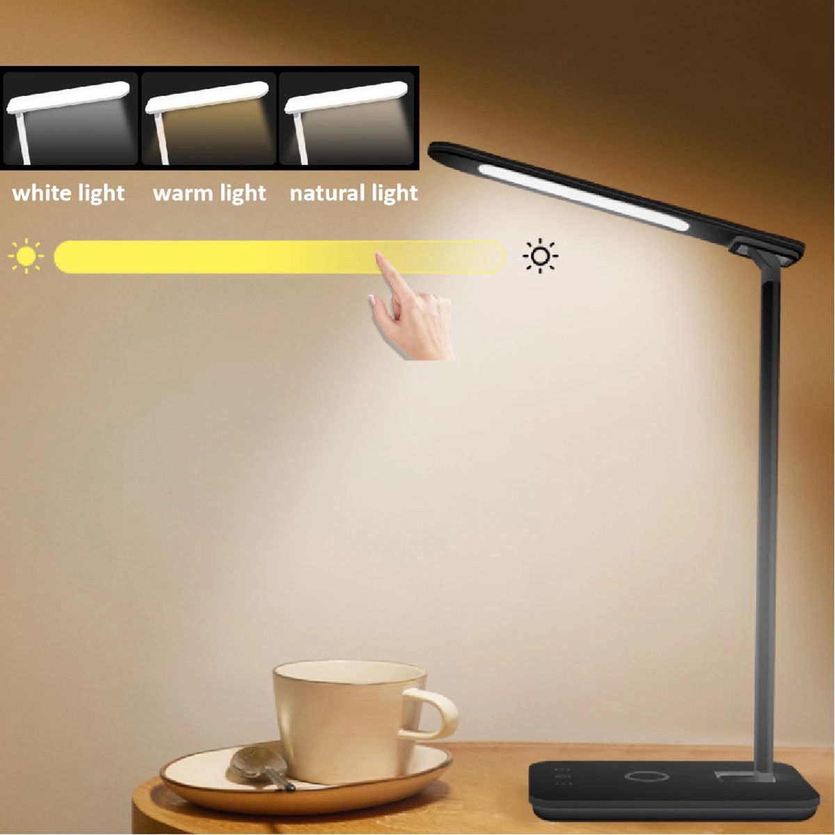 Multifunctional LED Desk Lamp With 10W Wireless Charger 3