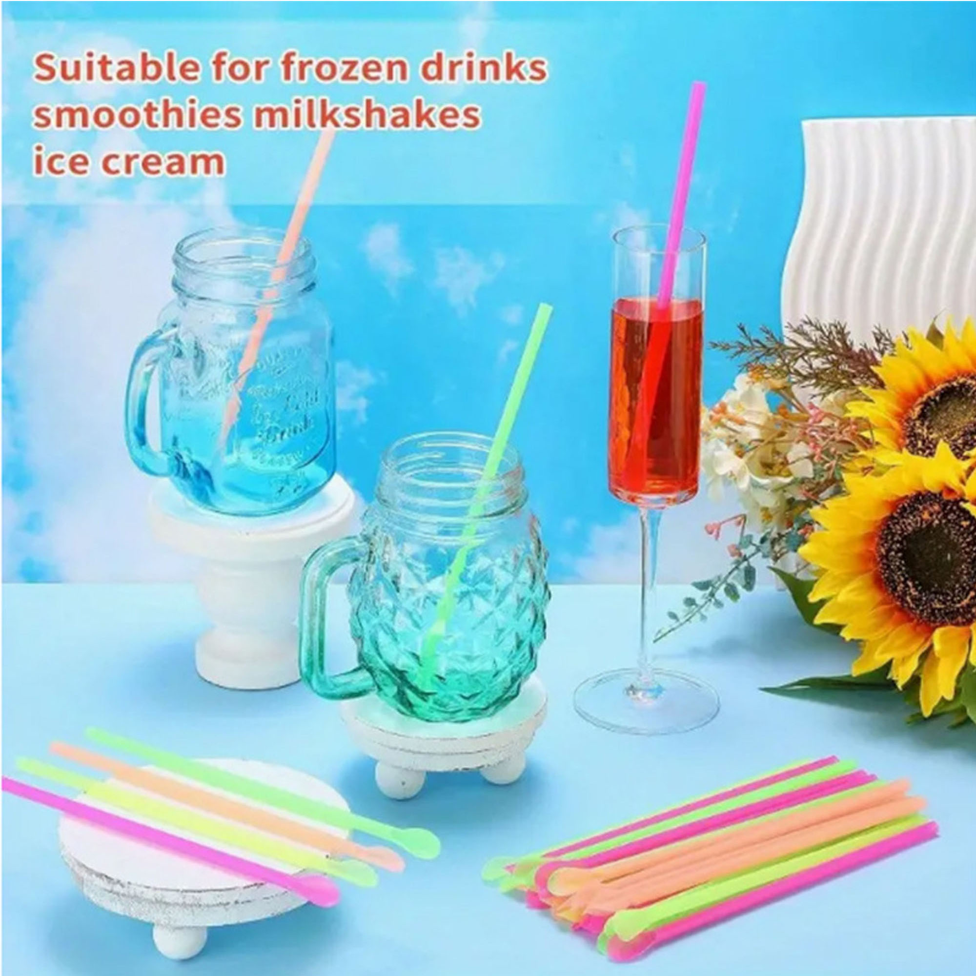 High-Quality Multi-Use Spoon Straws ?C 2.36??7.87", 100 Pcs 5