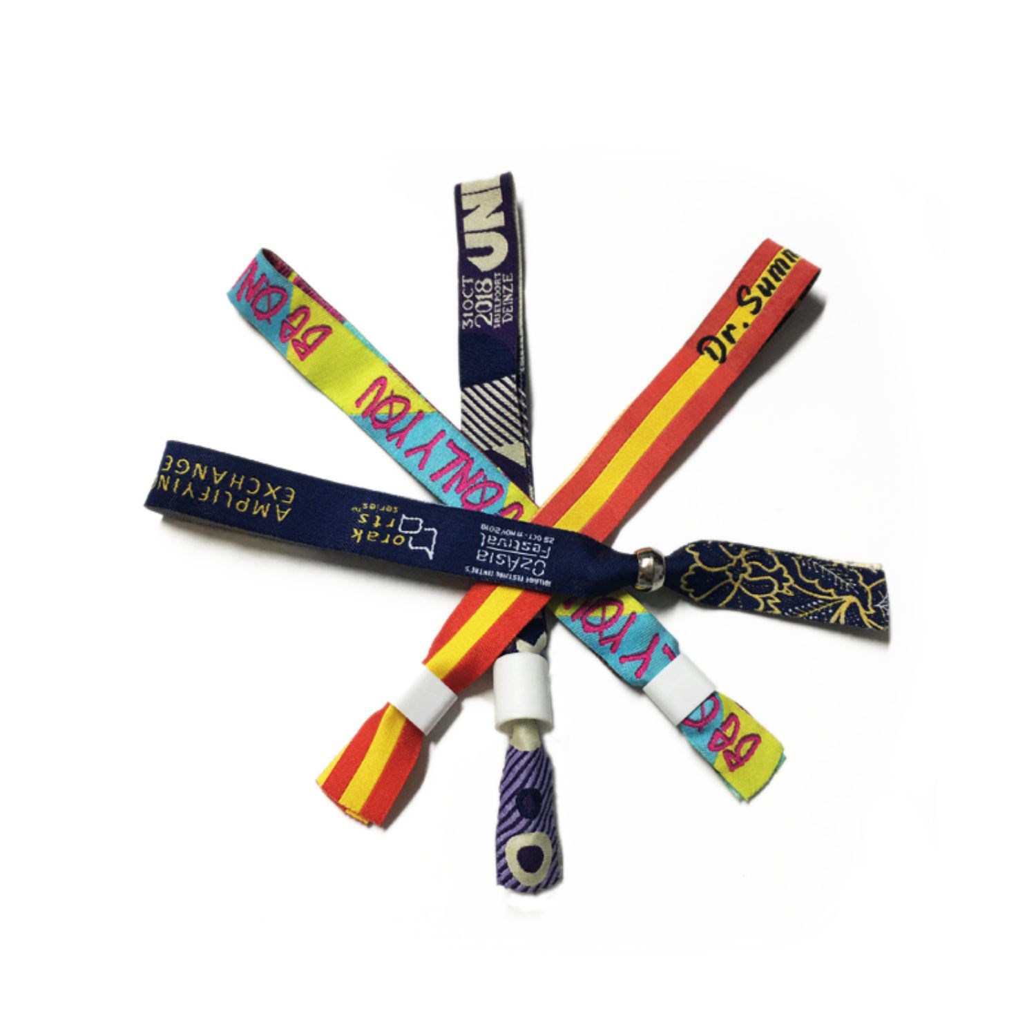 1/2" Custom Woven Event Wristband w/ Locking Bead 1