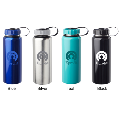 Stainless Steel Water Flask - Attached Lid, 34 oz. 9