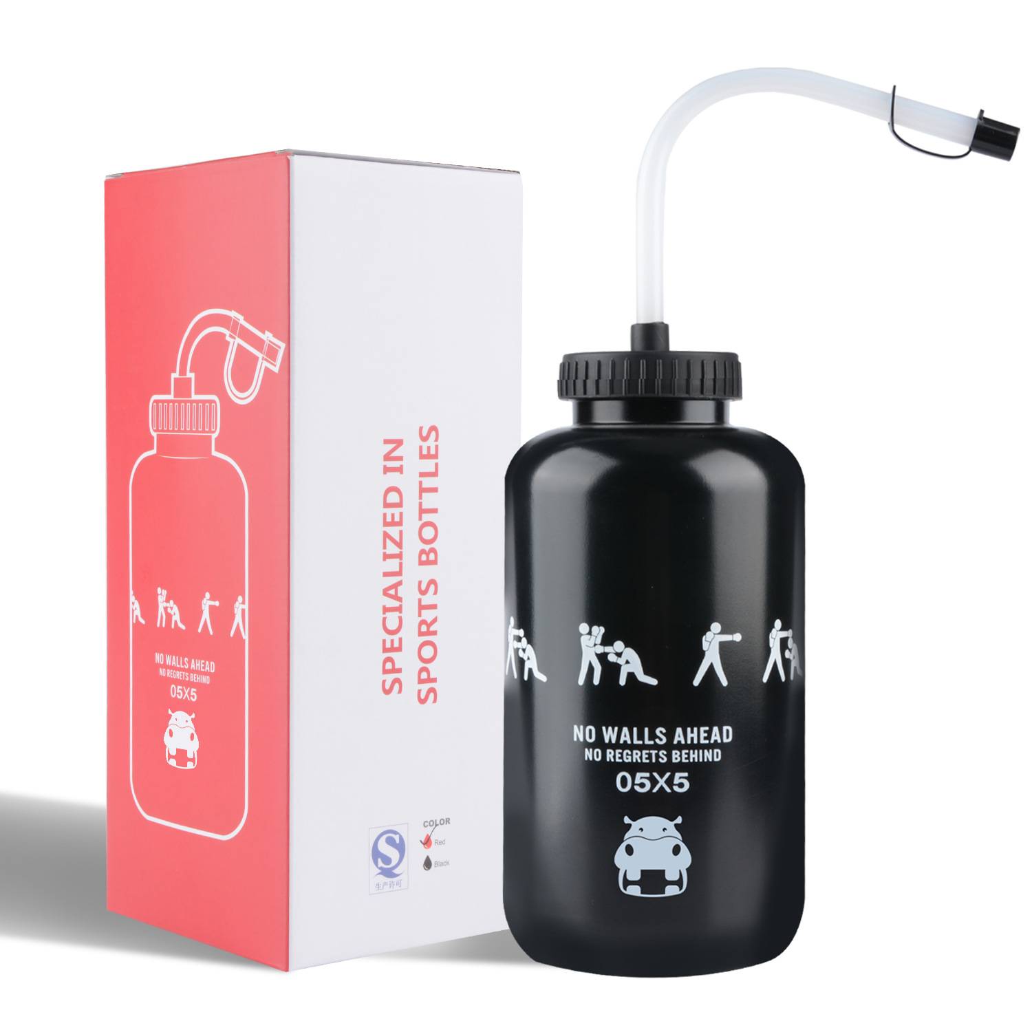 34oz Sports Bottle With Long Straw 6