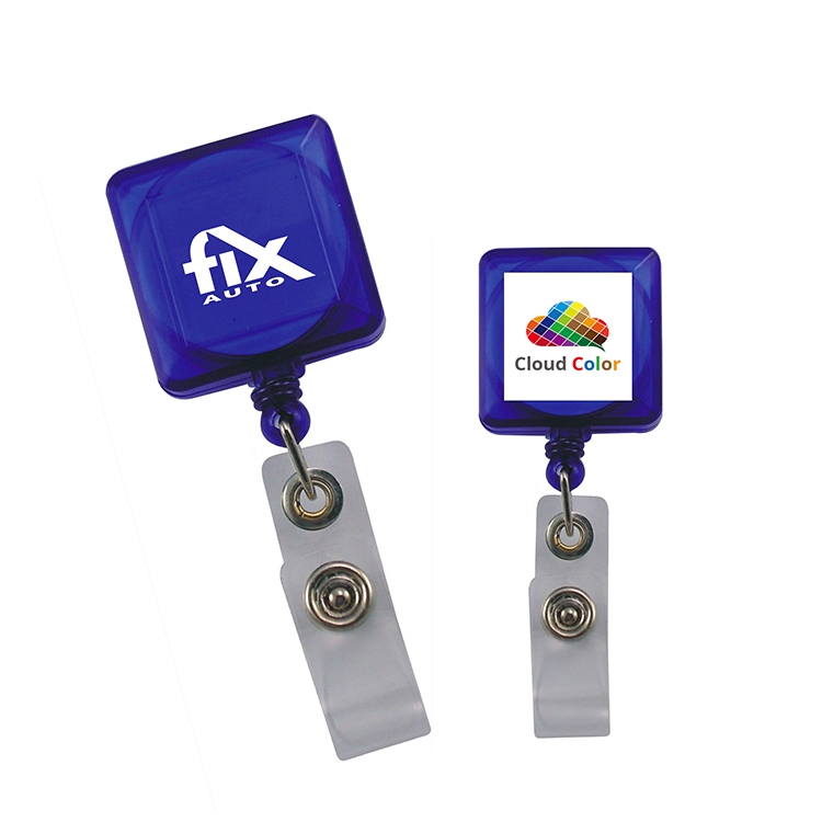 Translucent Square Shaped Retractable Badge Reels - Close out 1