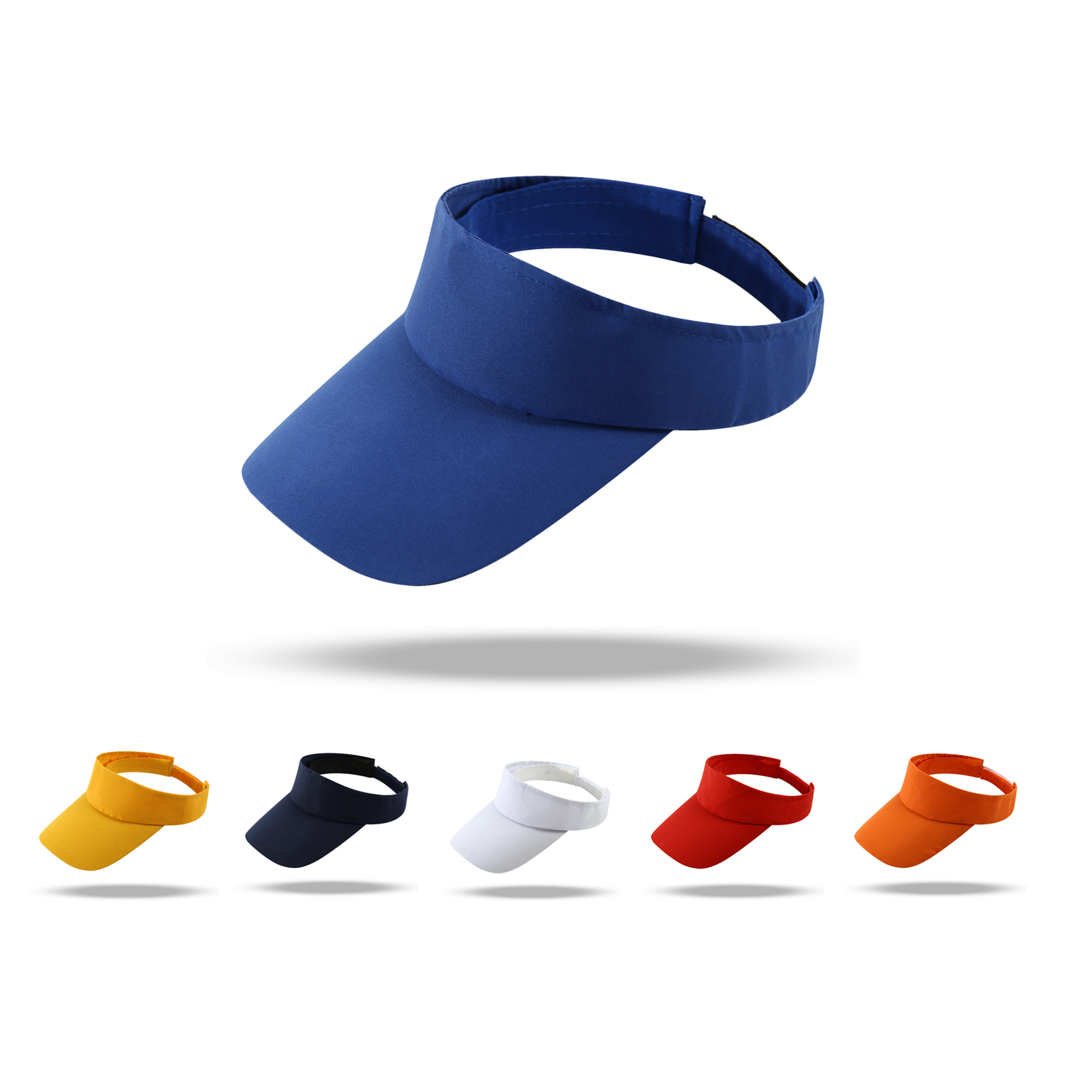 Stock Solid Color Poly Peach Skin Visor w/Velcro Back Fastener