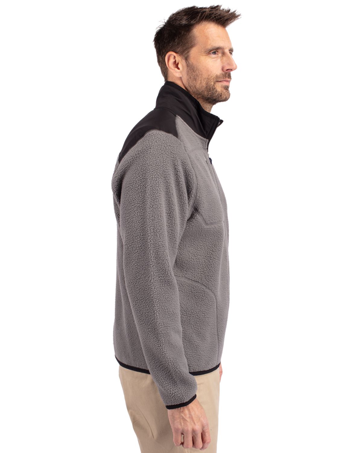 Cutter & Buck Cascade Epic Comfort Recycled Sherpa Fleece Mens Full Zip Jacket 31