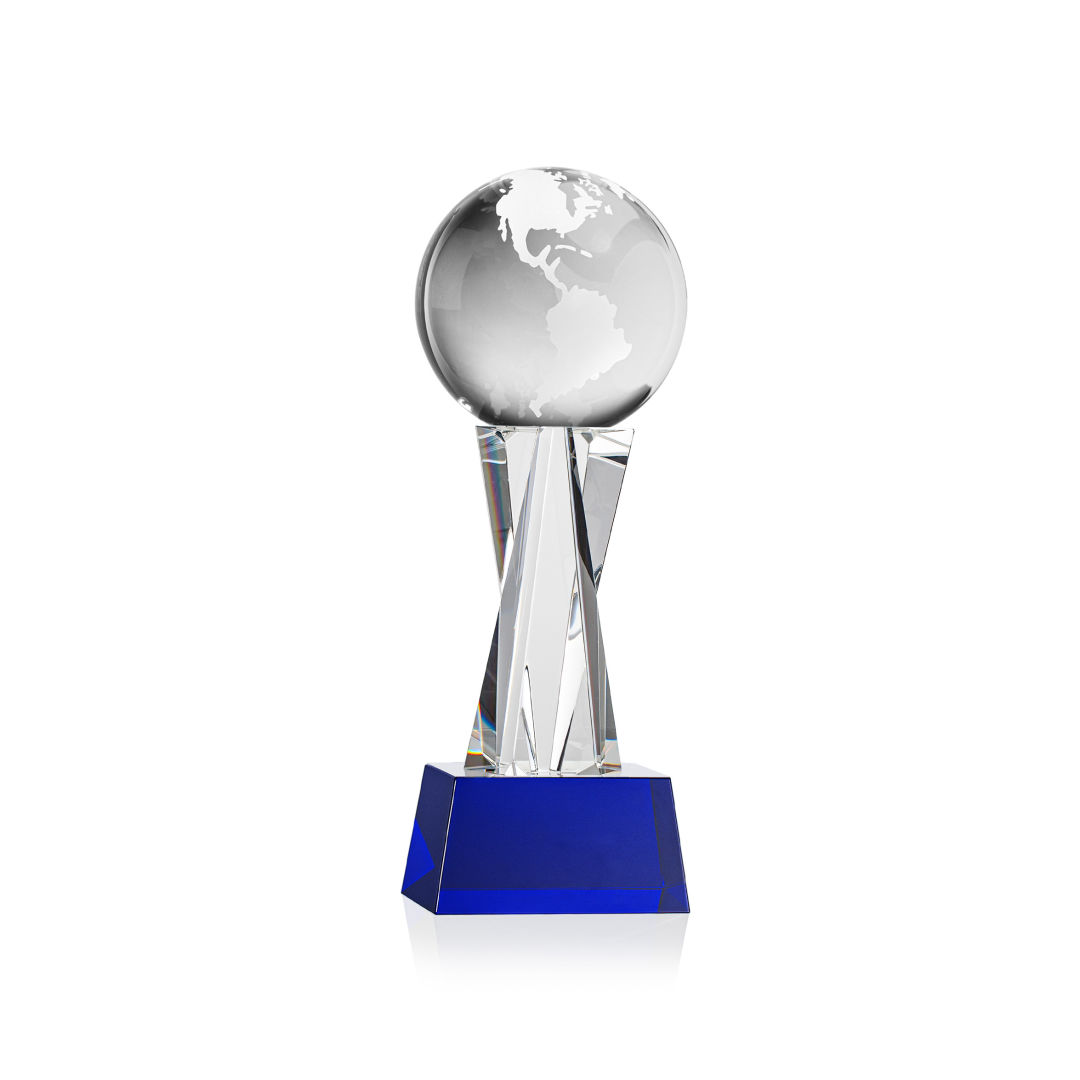 Globe Award on Grafton Base - Blue 6