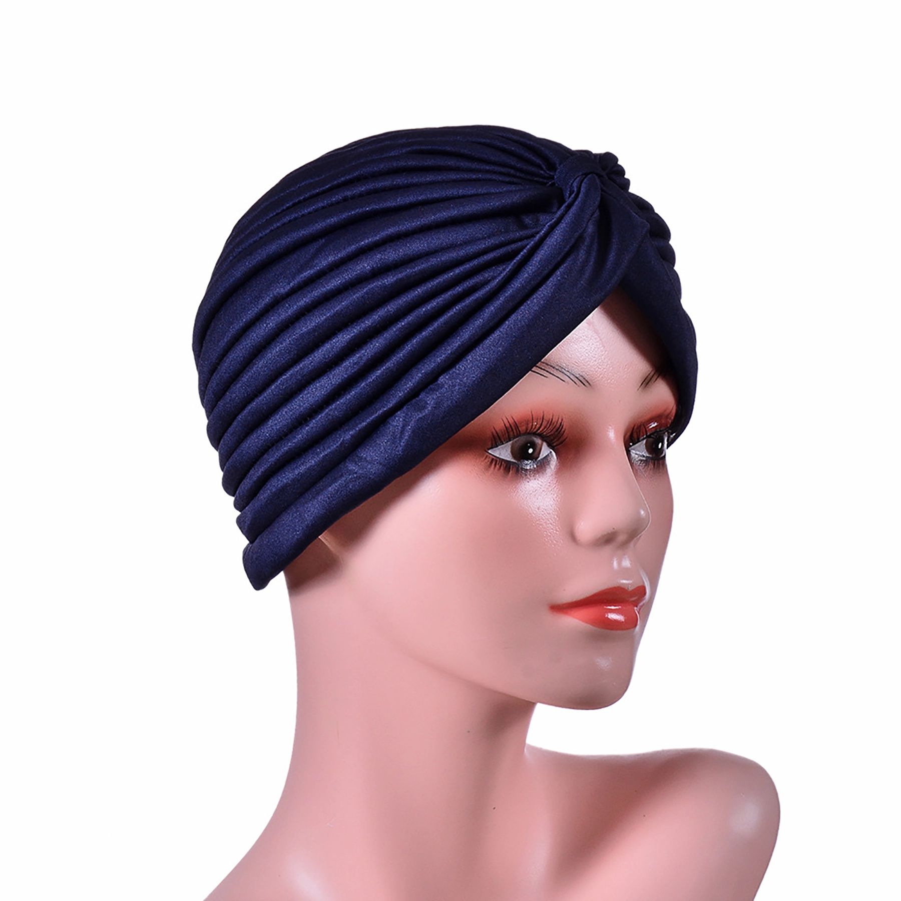 Stretch Turban Head Wrap Polyester Cap India 14