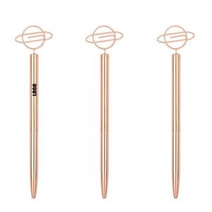 Earth Shaped Paper Clip Twist Metal Pen 4