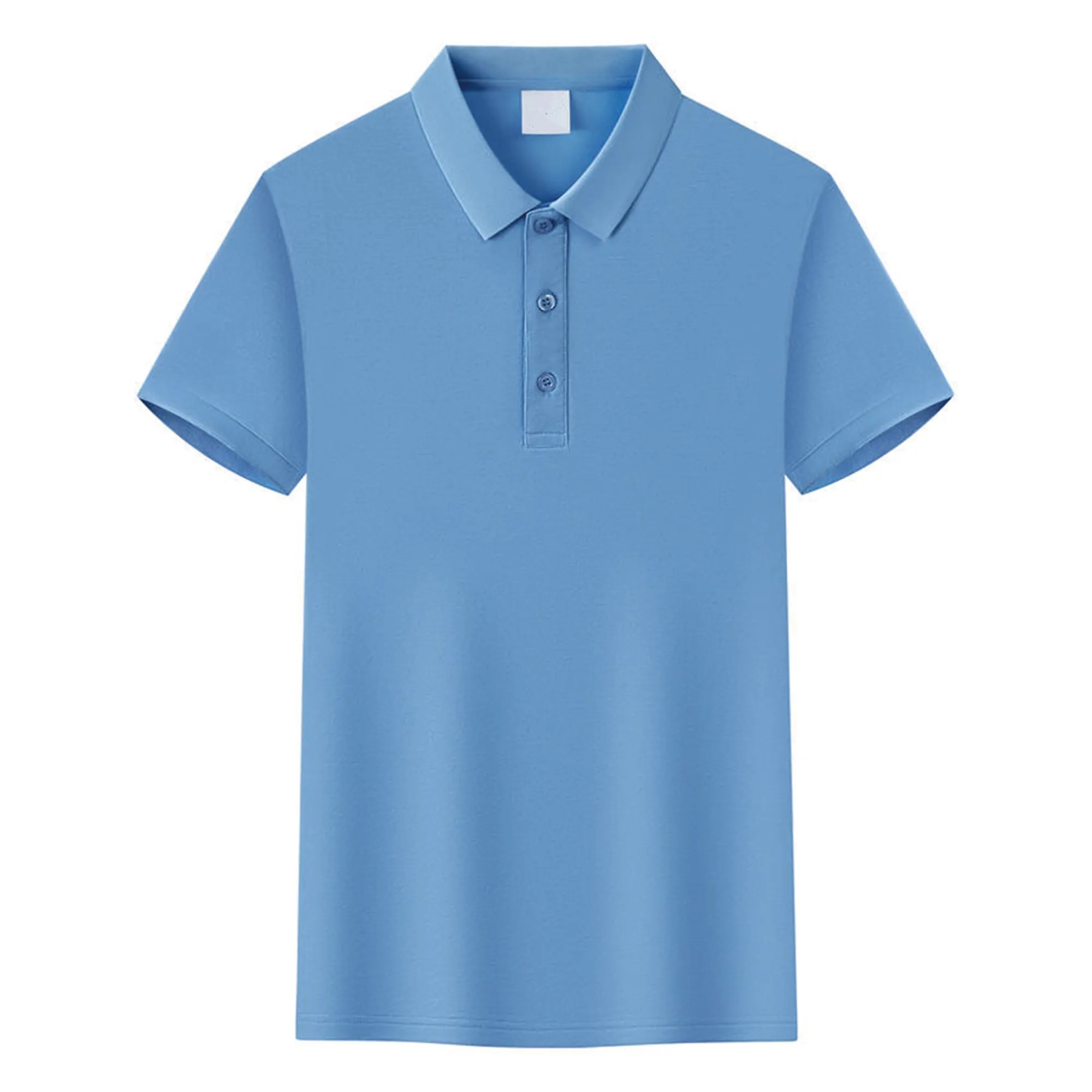 Mercerized Cotton Polo Lapel Short Sleeve Shirt 7