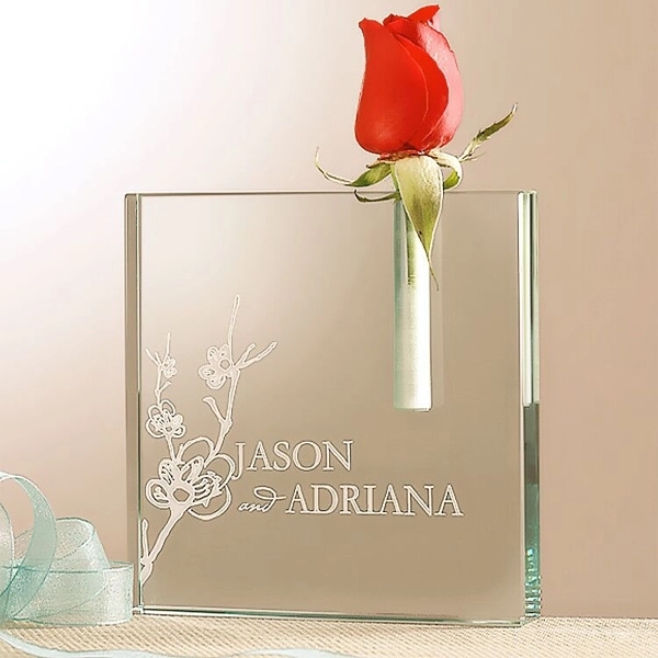 4" Square Crystal Bud Vase 2