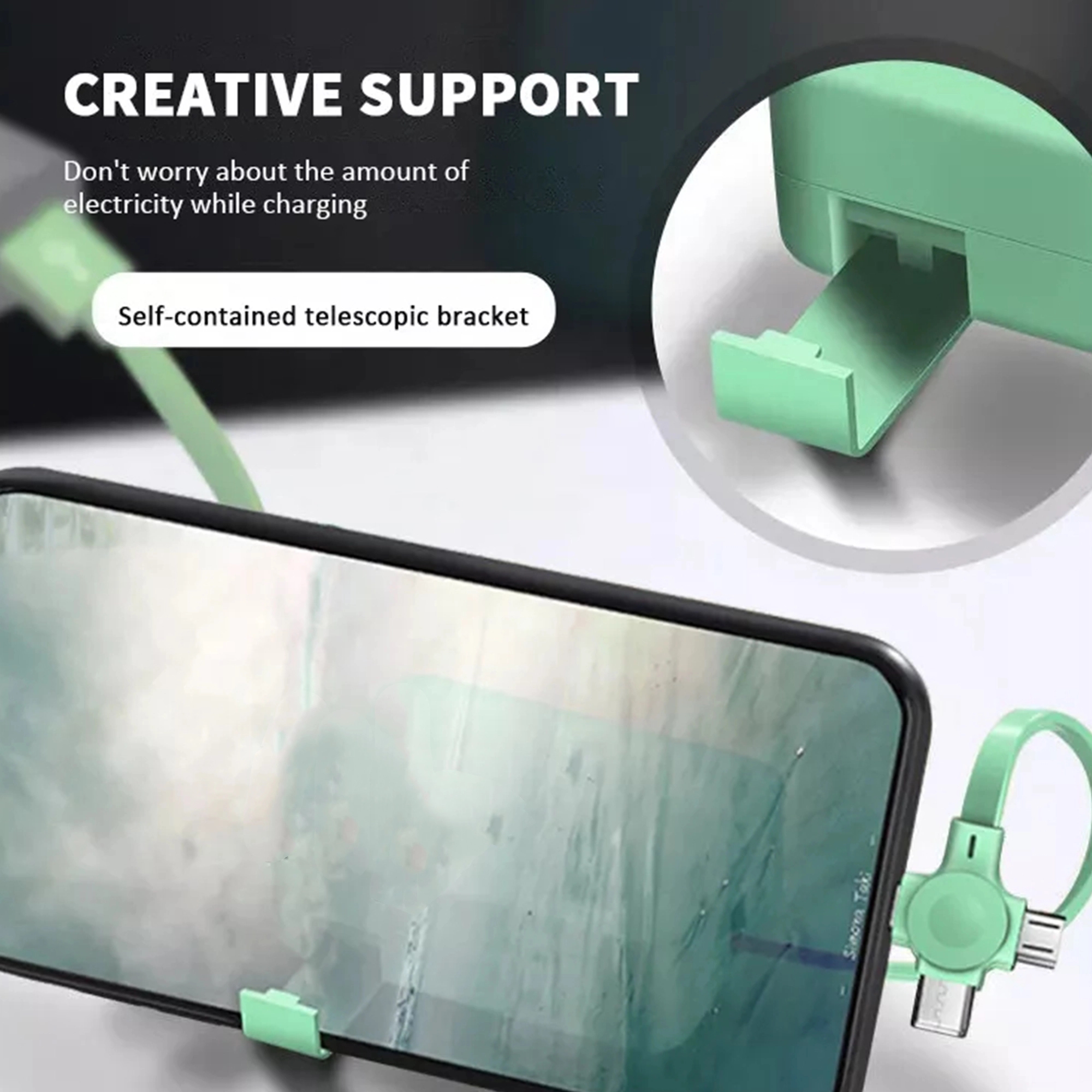 3 In 1 Charging Cable Roll MOQ 30PCS 2