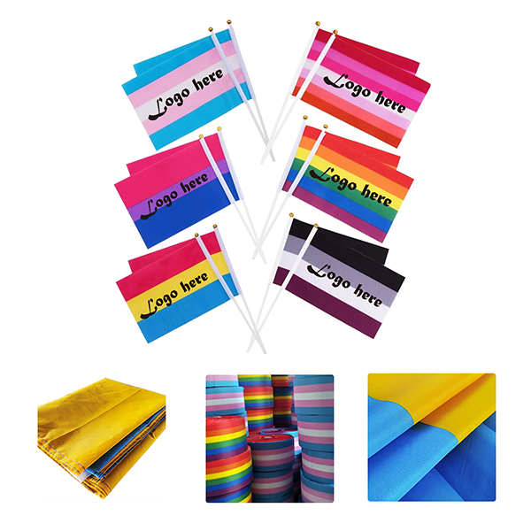 MOQ50 Custom 100D Polyester Hand Flag For Events 2