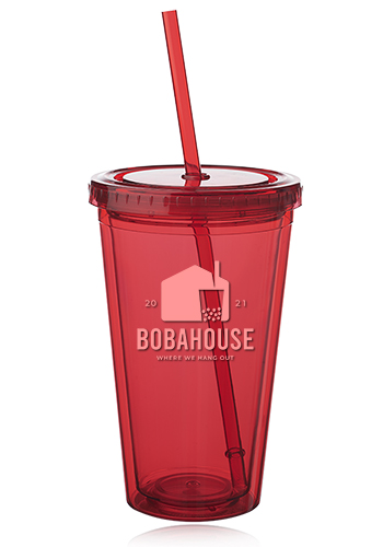 16 oz. Double Wall Acrylic Tumblers With Straws 41