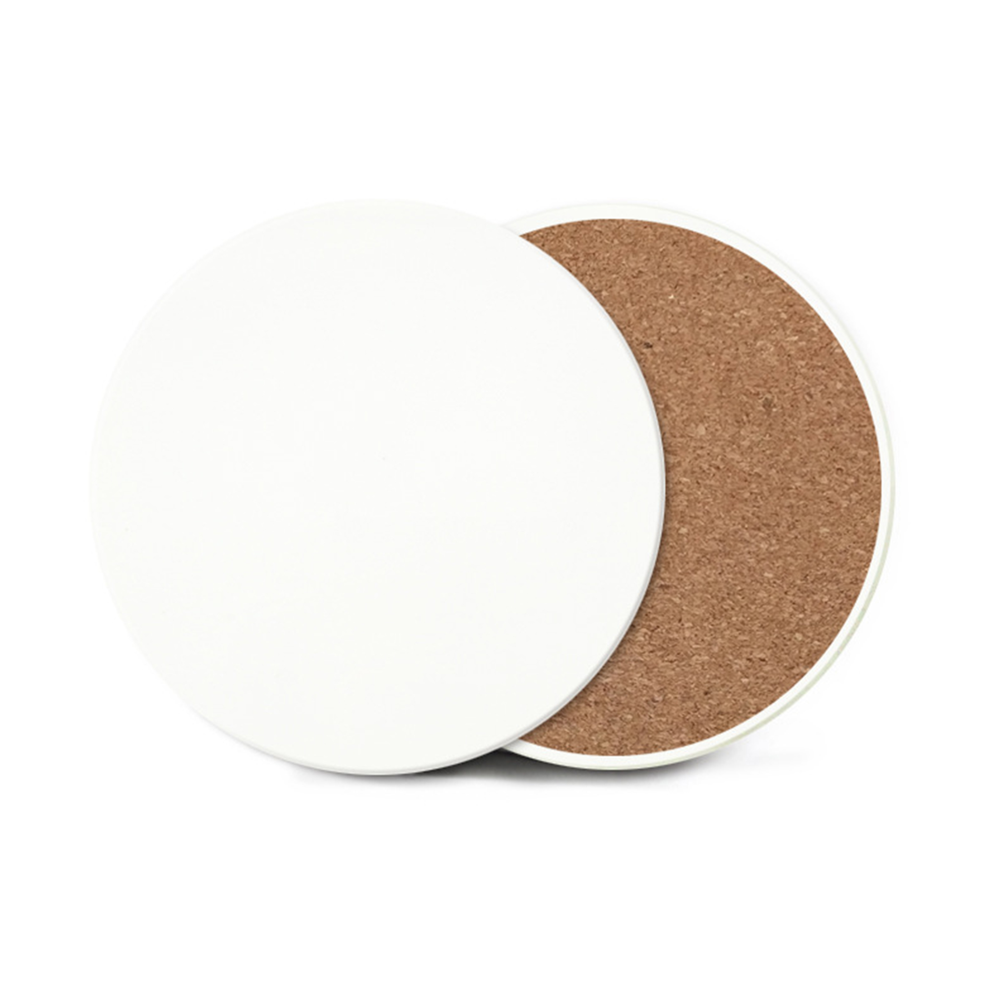4" x 4" Round Cork Ceramic Coaster 3