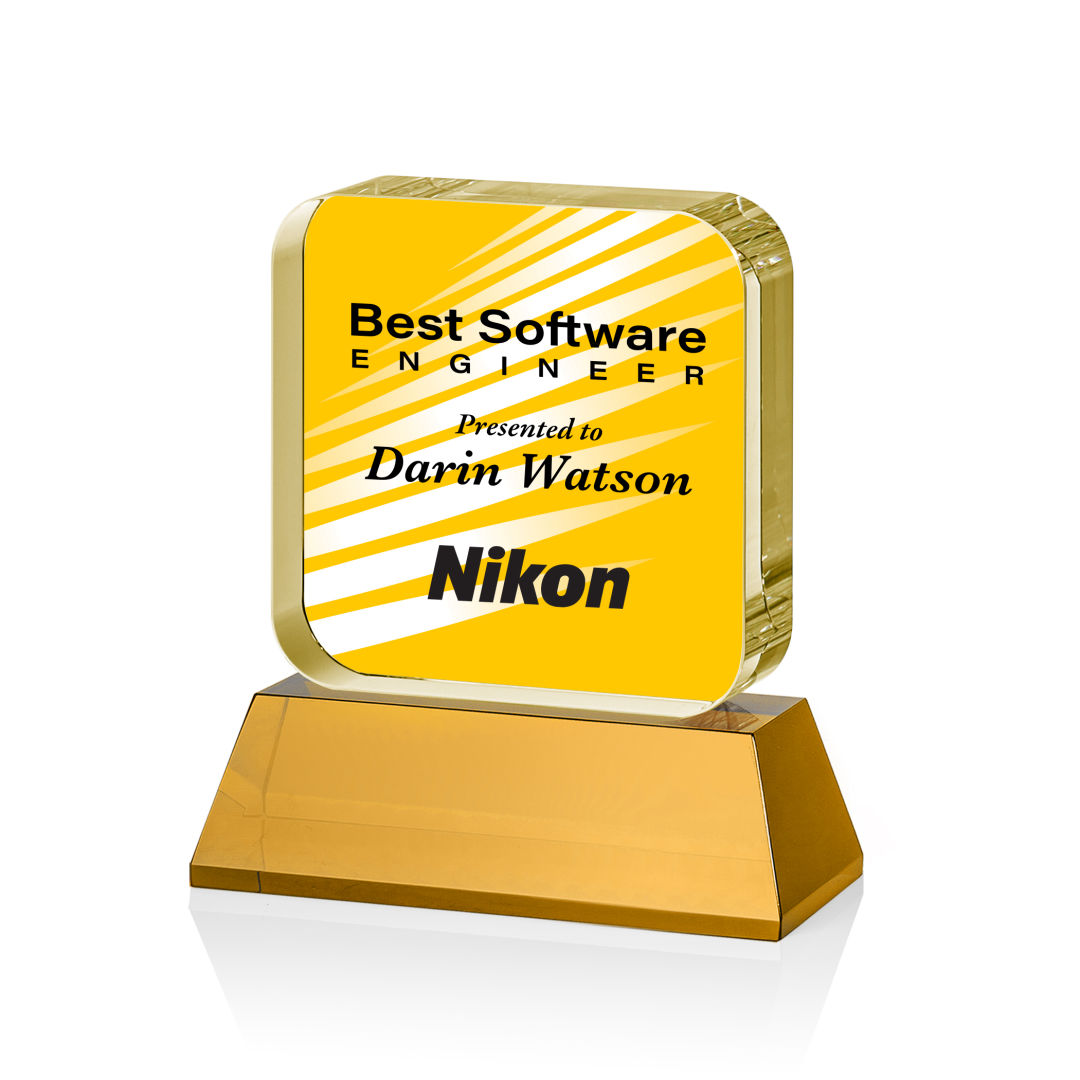 Flamborough VividPrint™ Award on Base - Amber 8