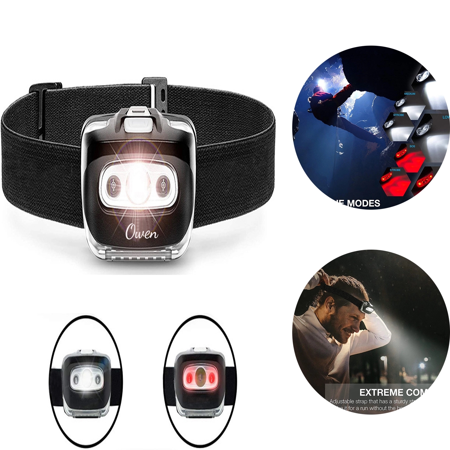USB Rechargeable Dual-Beam Outdoor Headlamp 2