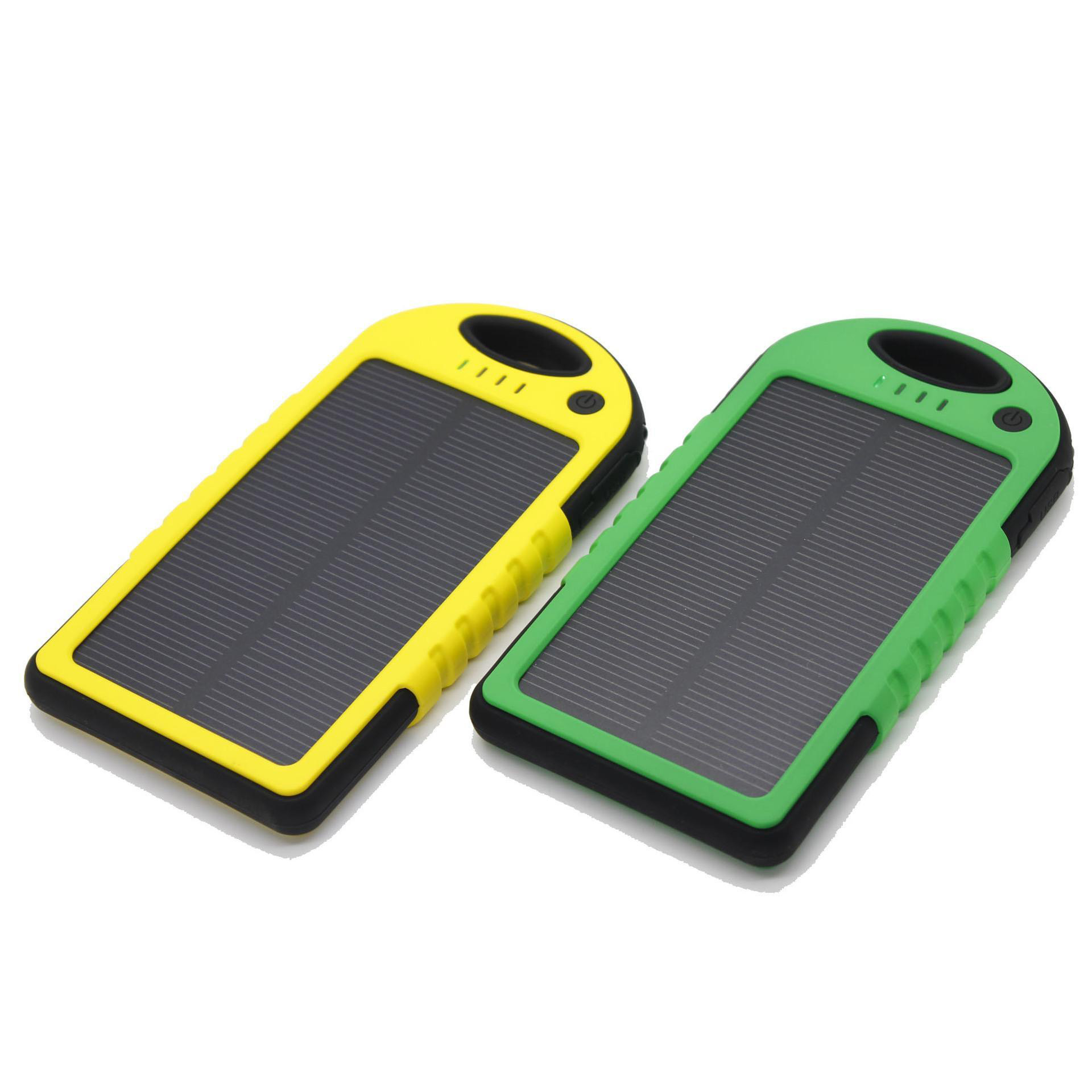 Portable Plastic Solar Power Bank - 5000 mAh 5